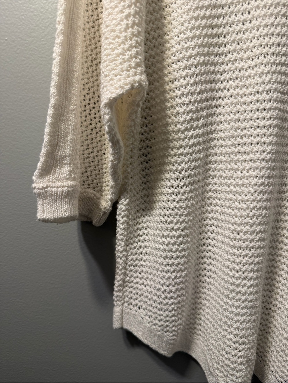 J. Jill Lightweight Open-Weave Sweater in Cream - Picture 3 of 7